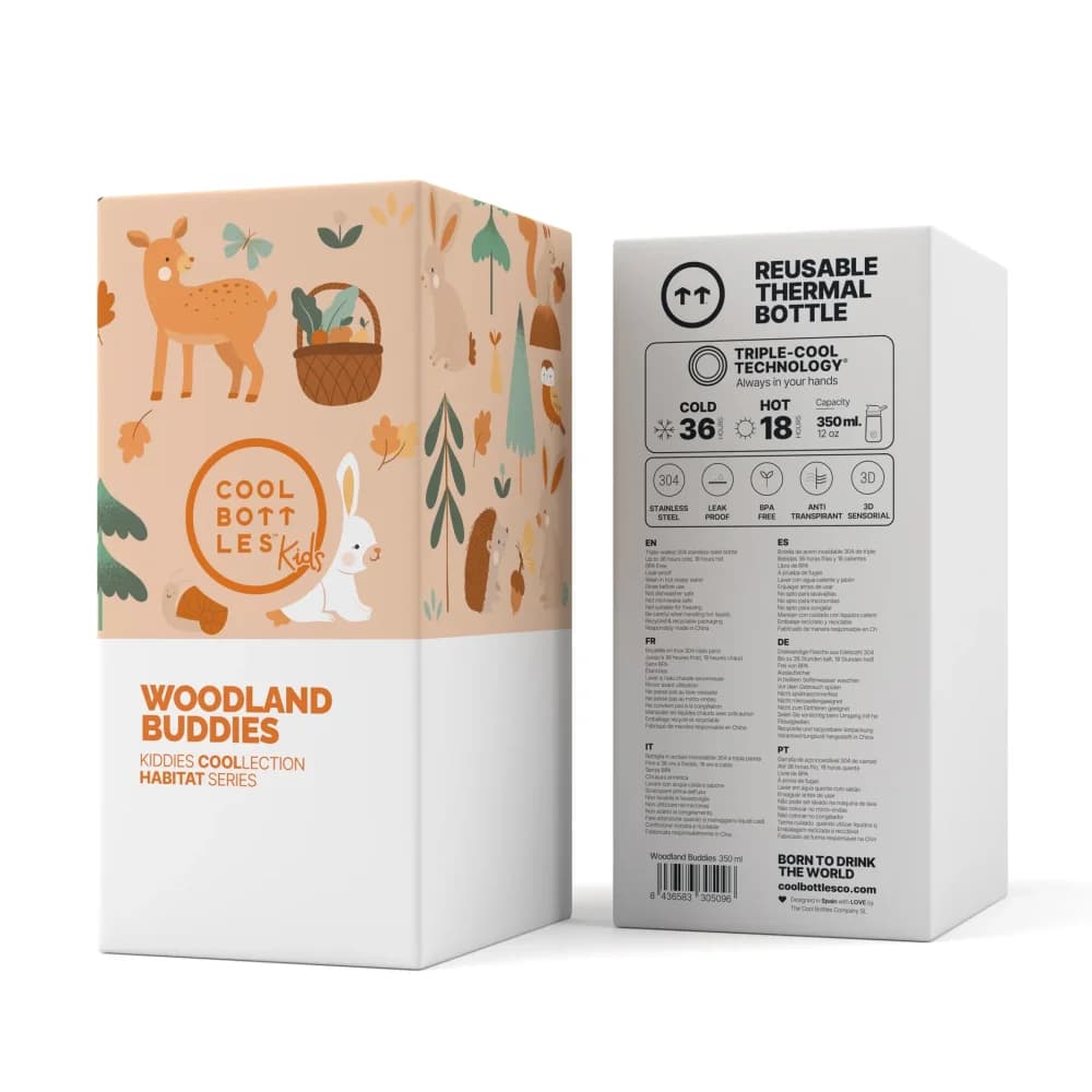 Dětská nerezová termoláhev COOL BOTTLES Kiddie Woodland Buddies 350 ml 3D - náhled 4