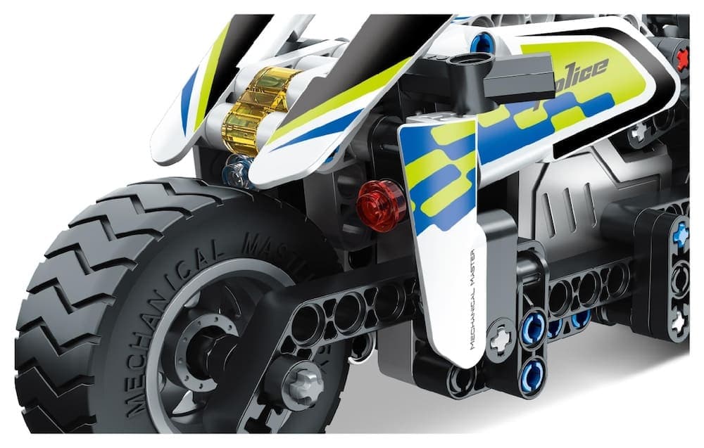 Stavebnice iM.MASTER policejní motorka na zpětné natažení plast 193 dílků - náhled 4