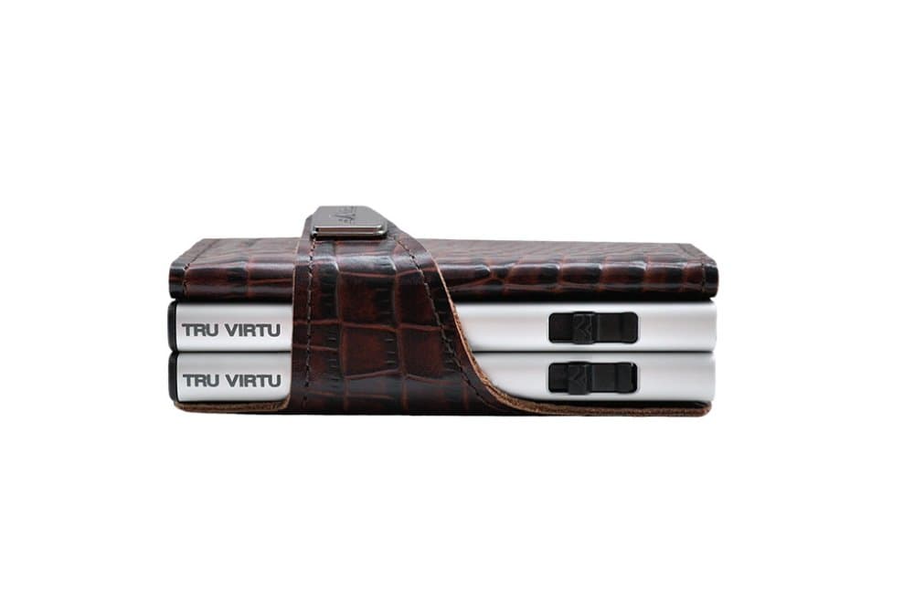 Kožená peněženka TRU VIRTU CLICK & SLIDE - Croco Brown - náhled 5