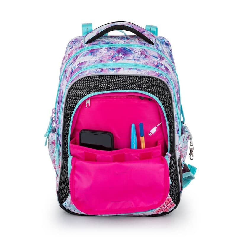 Školní batoh v setu pro prvňáčky BAGMASTER LUMI 21 C GRAY/BLUE/PINK - 3 díly - náhled 3