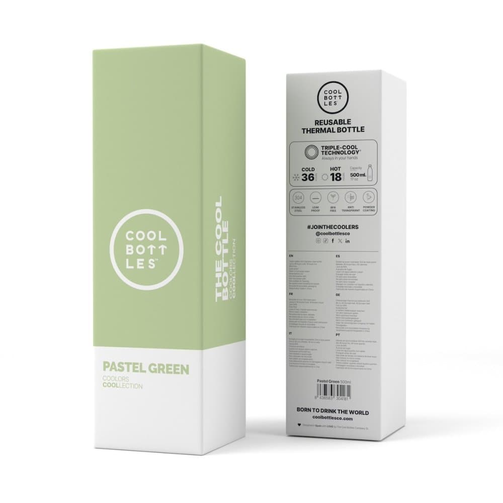 Nerezová termolahev COOL BOTTLES Pastel Green třívrstvá 500ml - náhled 4
