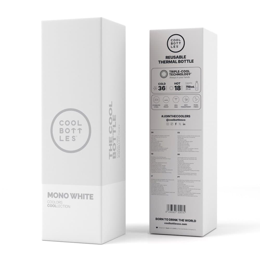 Nerezová termolahev COOL BOTTLES Mono White třívrstvá 750 ml - náhled 4