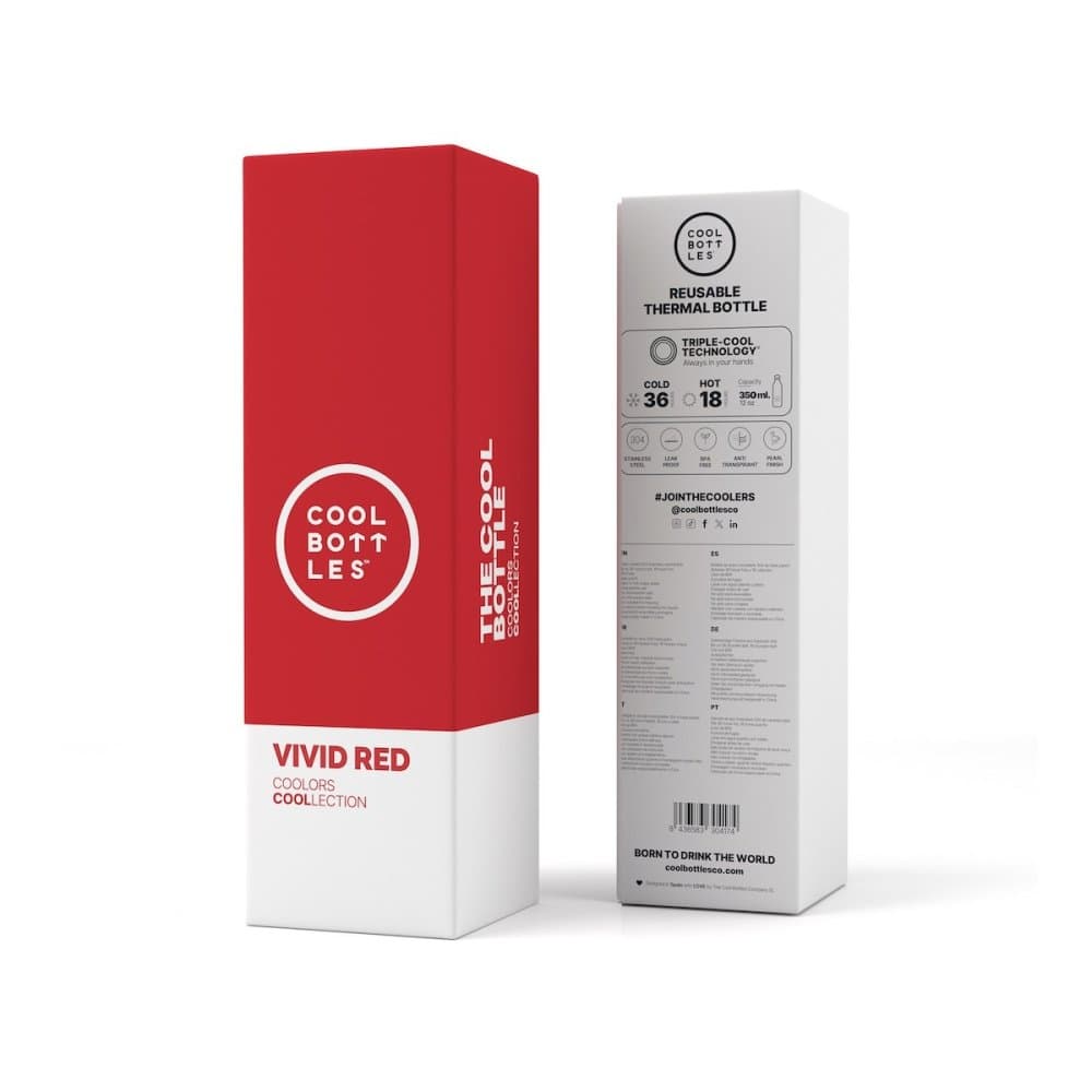 Nerezová termolahev COOL BOTTLES Vivid Red třívrstvá 350 ml - náhled 4
