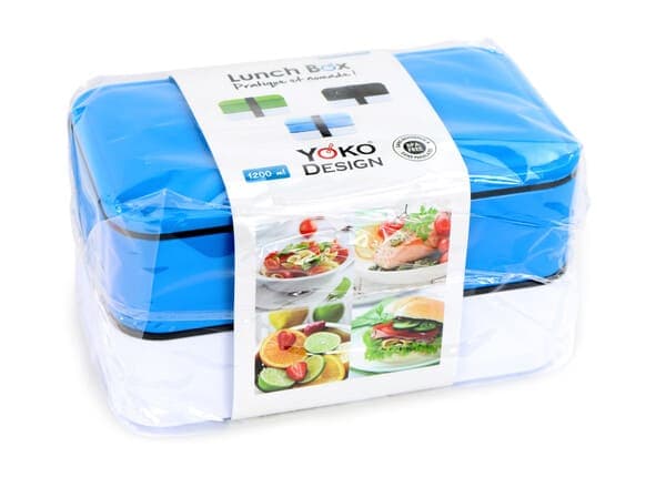 Box na jídlo Yoko Design dvoupatrový černý 1200 ml - náhled 4