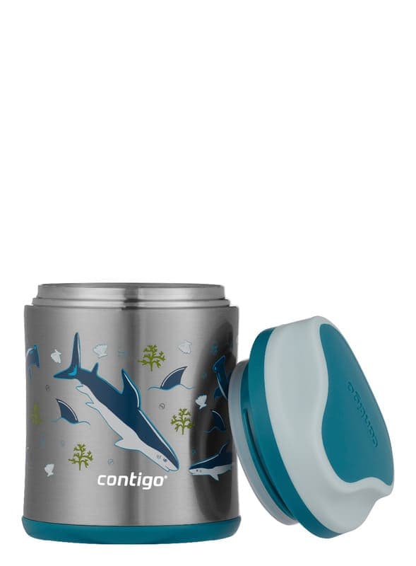 Dětská závitová jídelní termoska CONTIGO Kids Food Jar 300 ml - žraloci - náhled 3
