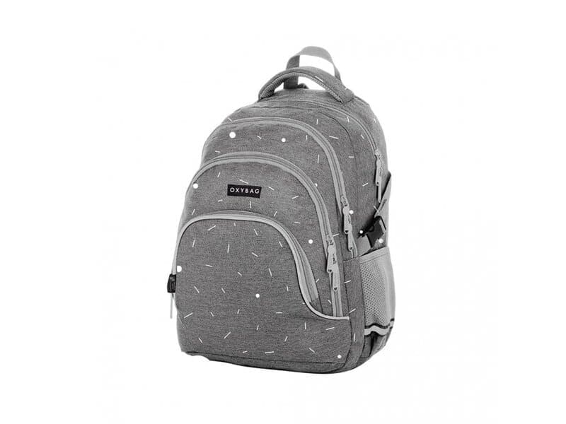 Oxybag Studentský batoh OXY SCOOLER Grey geometric