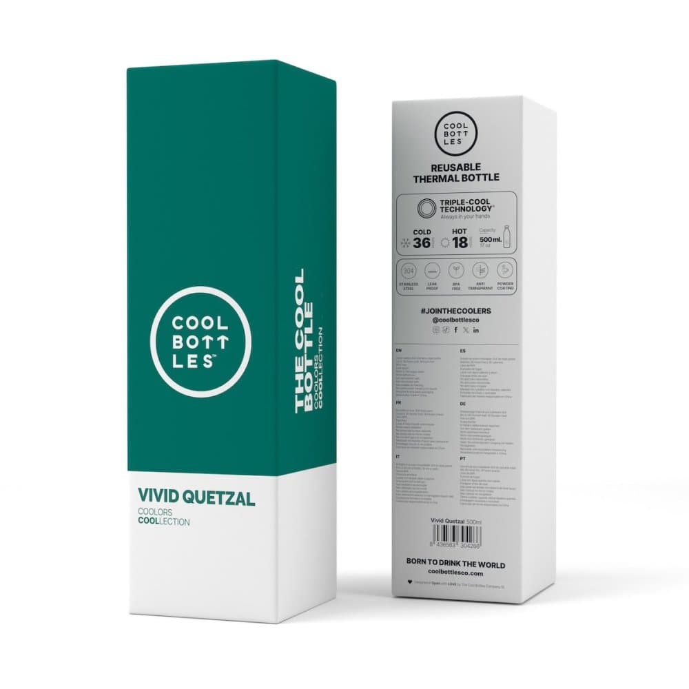 Nerezová termolahev COOL BOTTLES Vivid Quetzal třívrstvá 500ml NEW - náhled 4