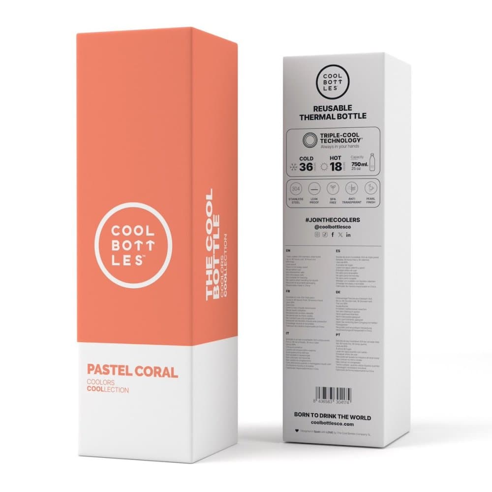 Nerezová termolahev COOL BOTTLES Pastel Coral třívrstvá 750 ml - náhled 4