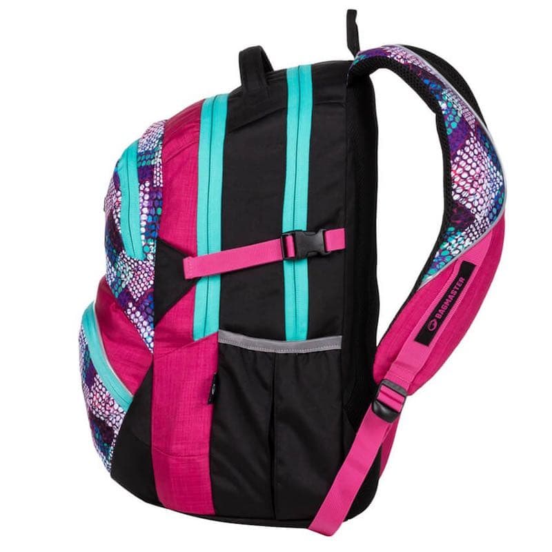 Školní batoh BAGMASTER THEORY 20 A PINK/TURQUOISE/WHITE - náhled 2