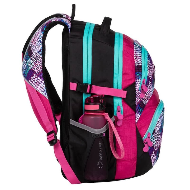 Školní batoh BAGMASTER THEORY 20 A PINK/TURQUOISE/WHITE - náhled 4