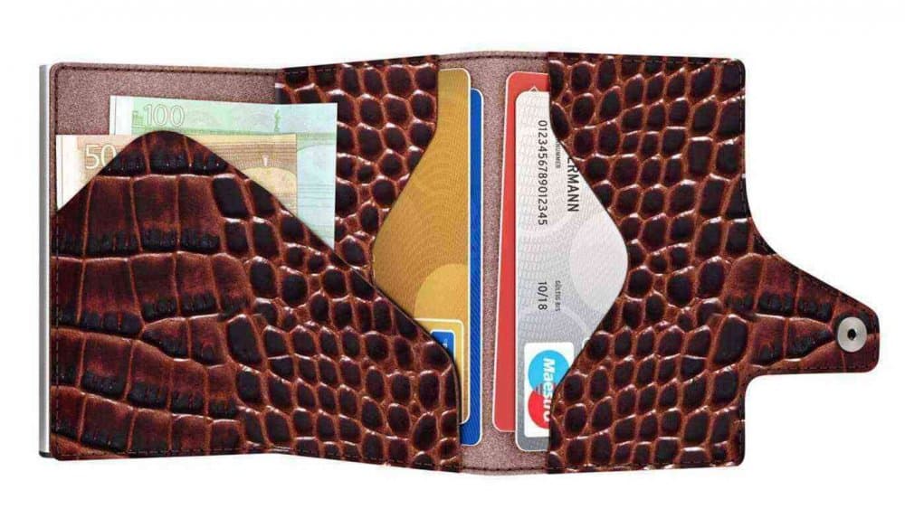 Kožená peněženka TRU VIRTU CLICK & SLIDE - Croco Brown - náhled 2