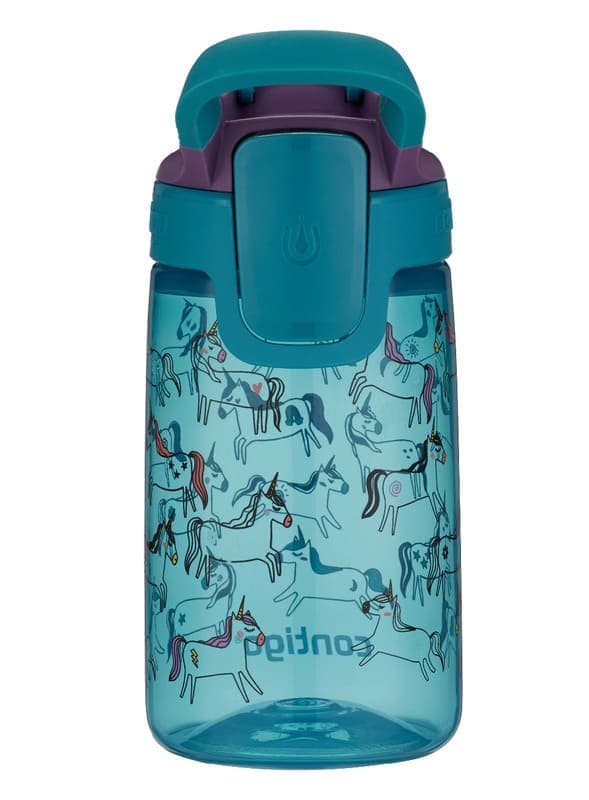 Dětská láhev na pití CONTIGO Autoseal Jessie 420 ml - azurová s jednorožci