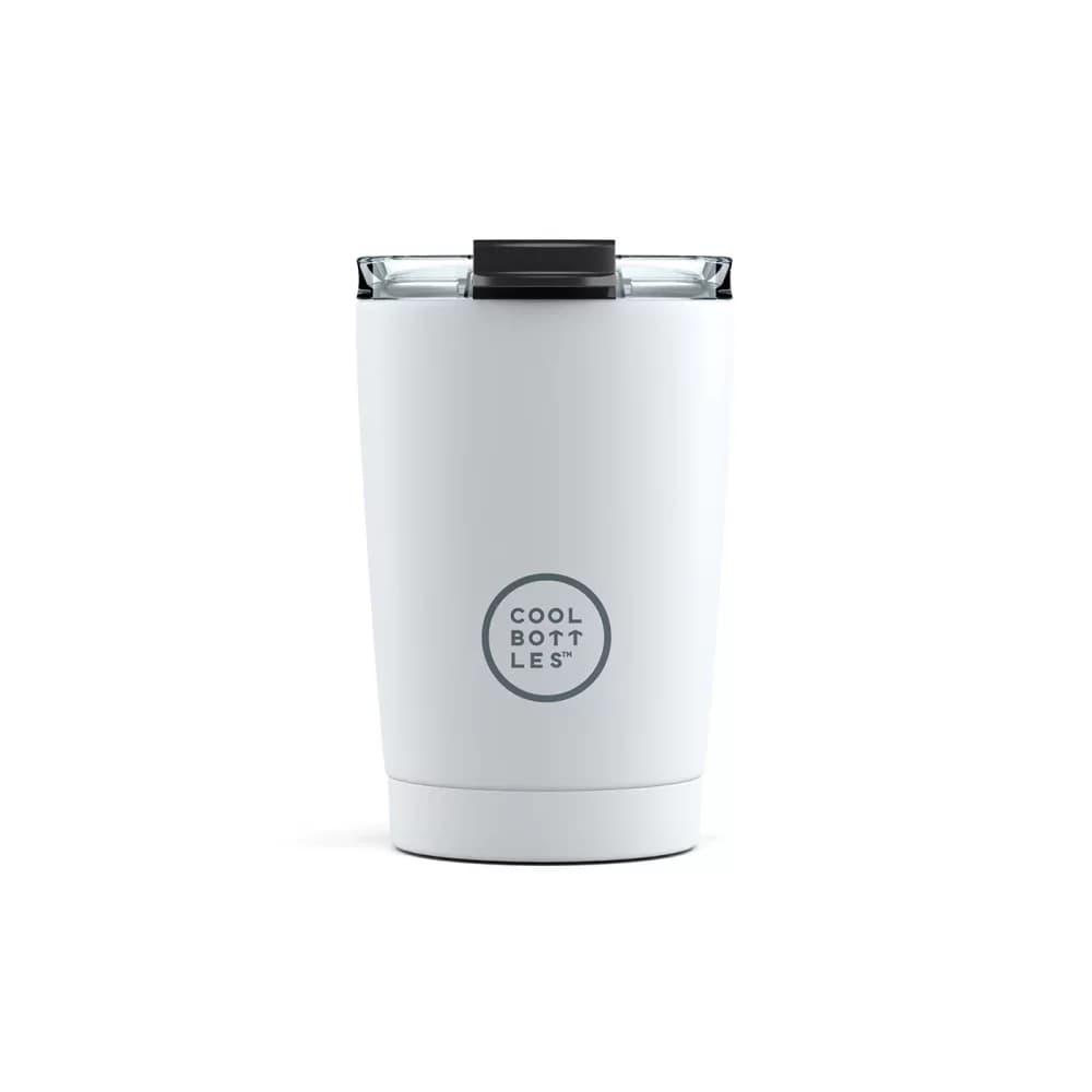 Nerezový termohrnek COOL BOTTLES Mono White třívrstvý 330ml