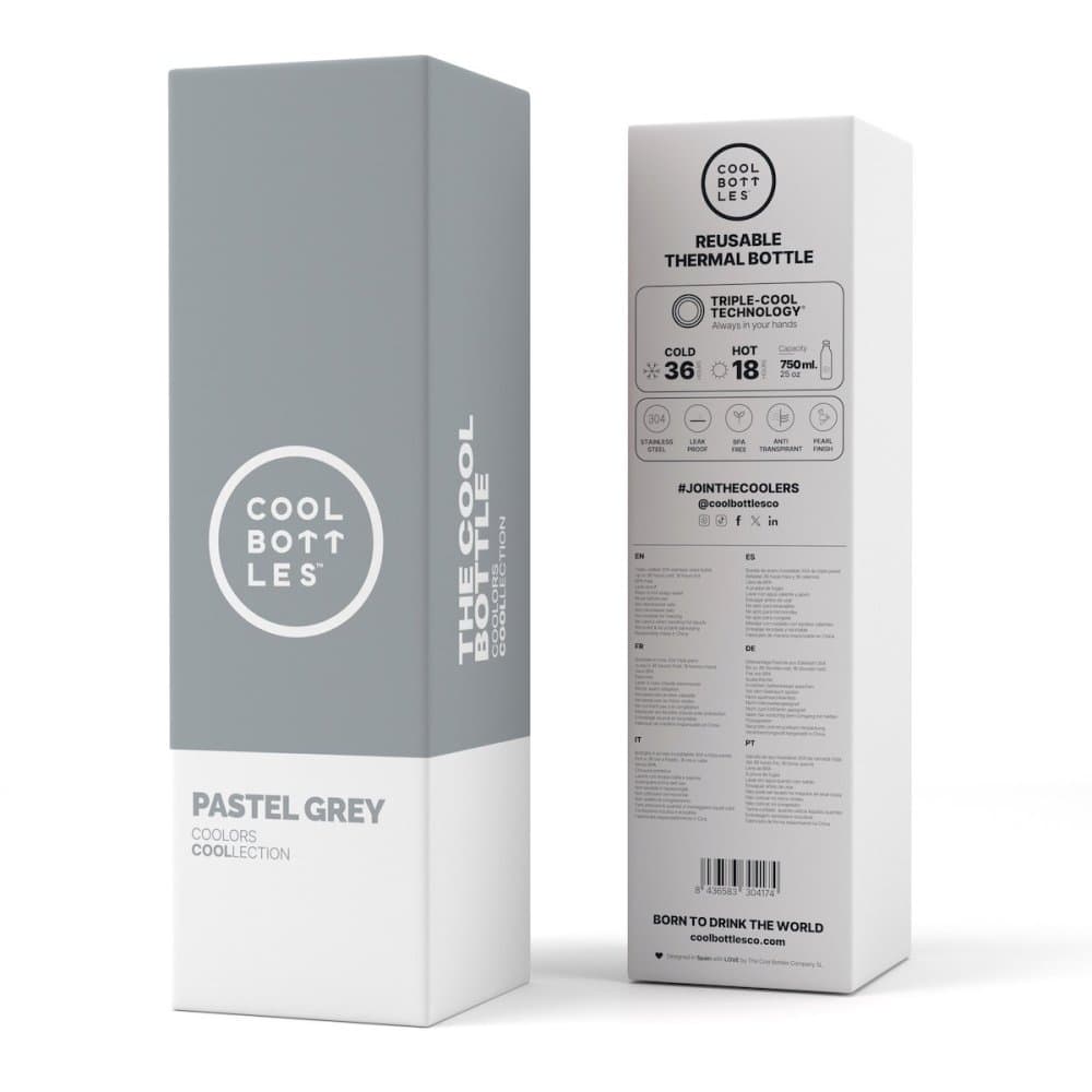 Nerezová termolahev COOL BOTTLES Pastel Grey třívrstvá 750 ml - náhled 4