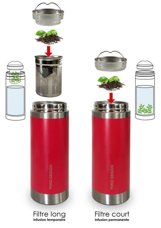Termoska se sítky na louhování čaje Yoko Design bílá 350 ml - náhled 3
