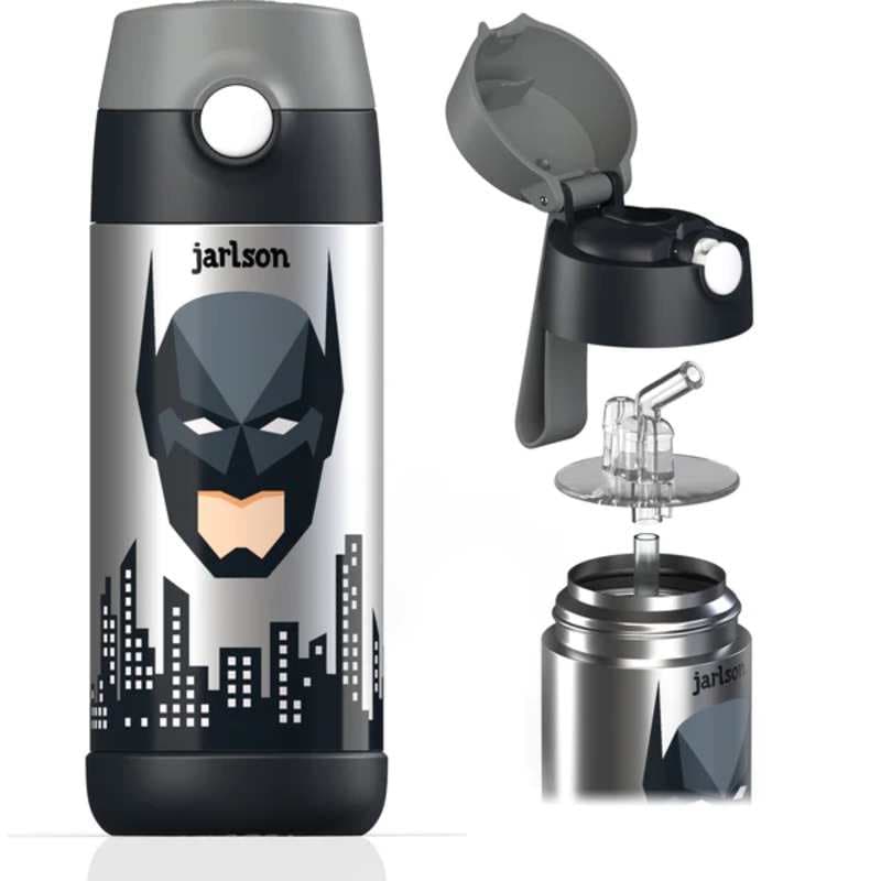 Dětská nerezová termoláhev s brčkem JARLSON CHARLI Batman 350 ml