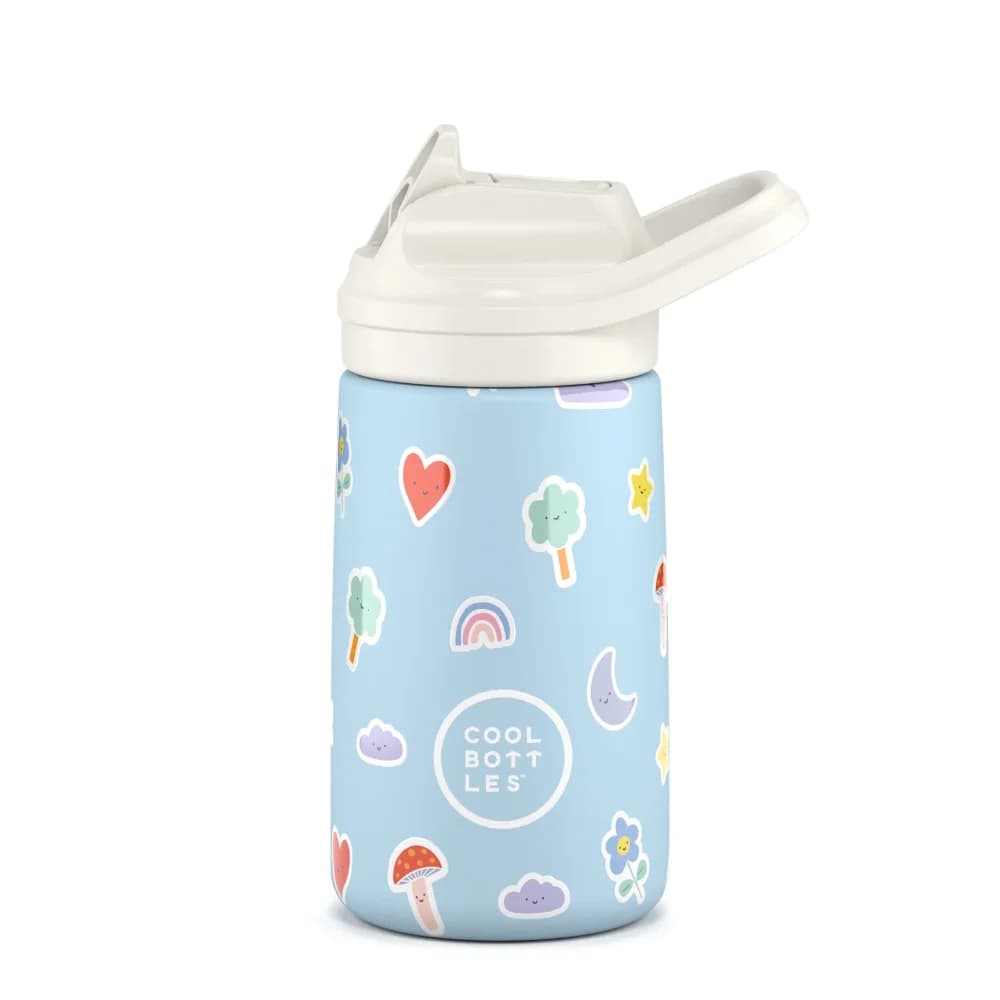 Dětská nerezová termoláhev COOL BOTTLES Kiddie Rainbow Clouds 350 ml 3D - náhled 2