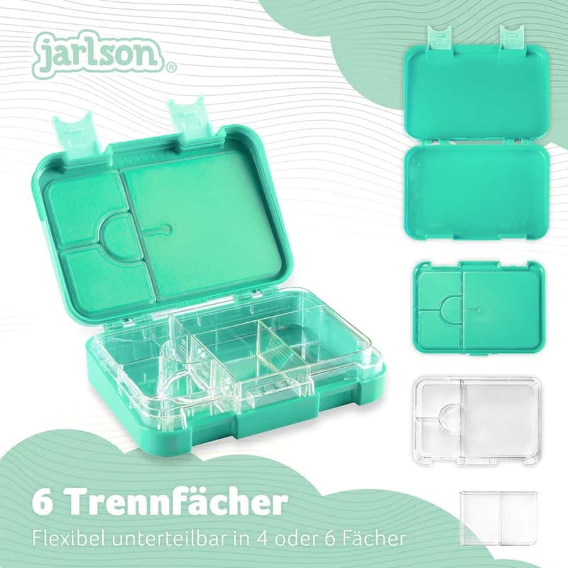 Box na svačinu JARLSON TONI Tyrkysový - 6 přihrádek - náhled 2