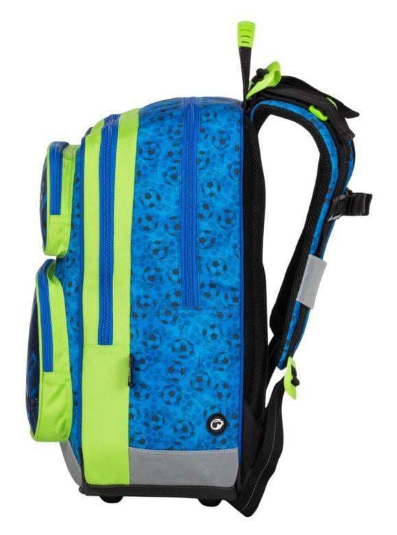 Školní batoh BAGMASTER GEN 20 B BLUE/GREEN/BLACK - fotbalista - náhled 2